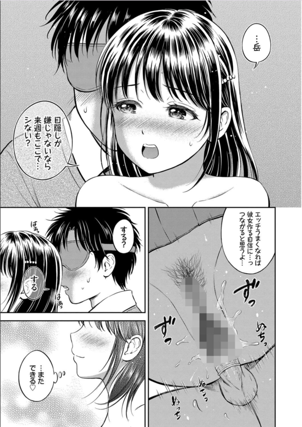 【エロ漫画初体験】誕生日プレゼントは処女まんこ♡好きな人にアイマスクをさせて童貞ちんぽを筆おろす処女ビッチちゃんがこちらです。